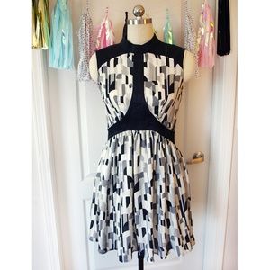 HANDMADE Indie Designer Geometric Pattern Dress M